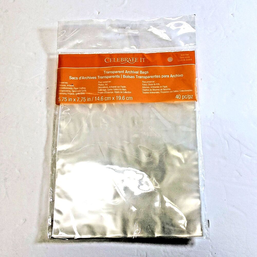 40 piece Celebrate It Transparent Archival Bags 5.75" x 7.75"